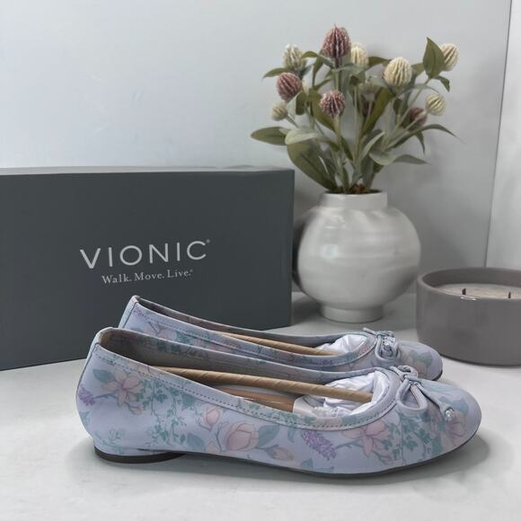 Vionic Callisto Ballet Shoes H7709L1400 Arctic Ice Botanic Women's 5M NWB - Picture 3 of 10